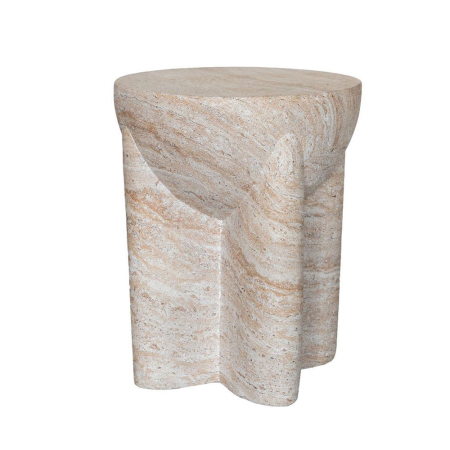 Wabi Sabi - Măsuță laterală bej din MgO cu design sculptural