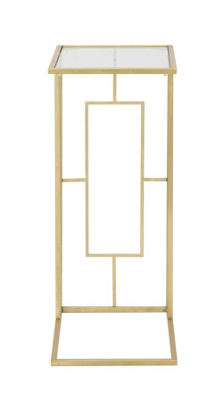 Masuta sticla Glamour cu cadru metalic auriu CreativDeco [3]