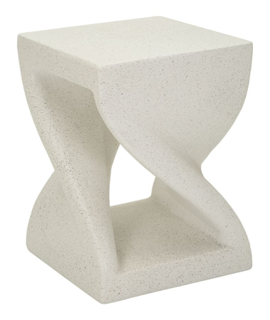Mobilier - Masuta laterala cubica rasucita tip Z crem 34x34x45 cm