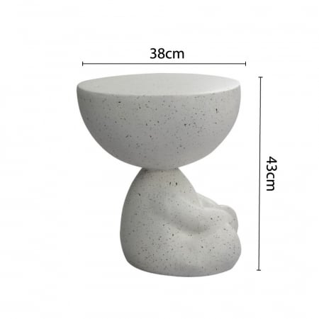 Măsuță laterală albă rotundă model Bear [4]