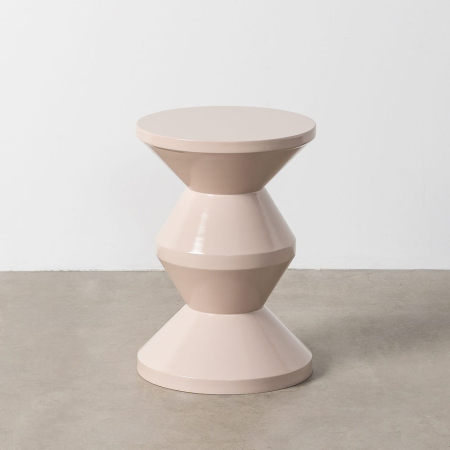 Mese - Măsuță laterală decorativă din metal alb forme geometrice