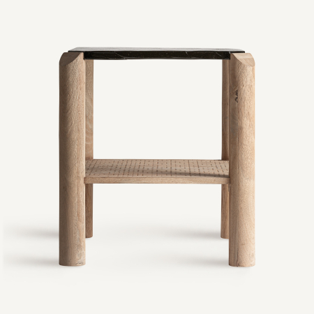 Jacquard - Măsuță laterală din lemn de mango și sticlă Jacquard