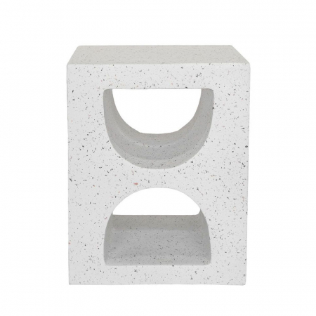 Măsuță laterală terrazzo albă sculpturală Nest [1]