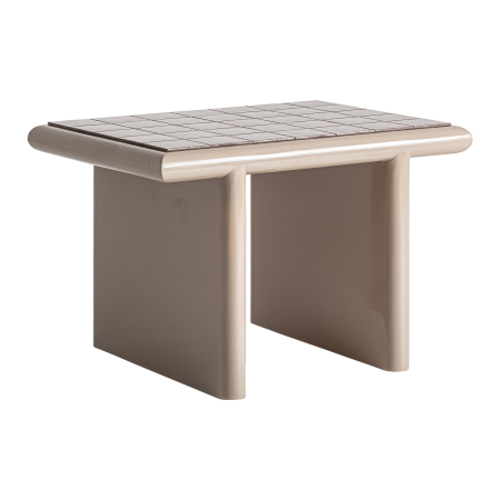 Mobilier - Măsuță laterală din MDF bej și ceramică maro Kurten
