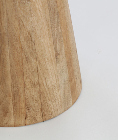 Măsuță laterală terrazzo alb și lemn mango 60x60x64 [3]