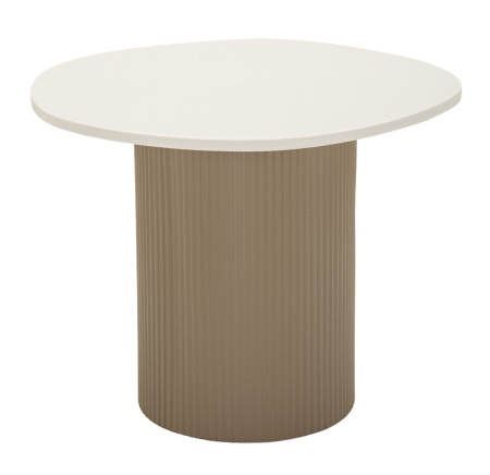 Mobilier - Masuta laterala gri alb din metal si marmura artificiala pentru living