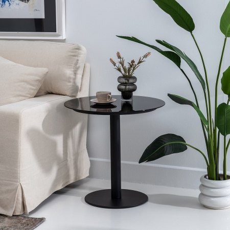 Masa Laterala Minimalista CreativDeco - Mobilier Negru Lucios [1]