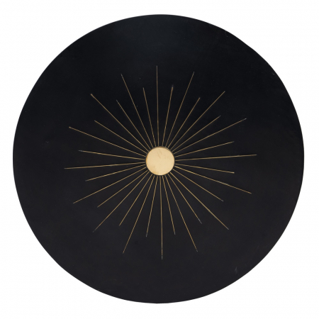Masa Laterala Neagra CreativDeco - Detaliu Central Cupru pentru Decor Industrial [6]