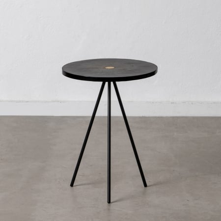 Masute Laterale - Masa Laterala Neagra CreativDeco - Detaliu Central Cupru pentru Decor Industrial