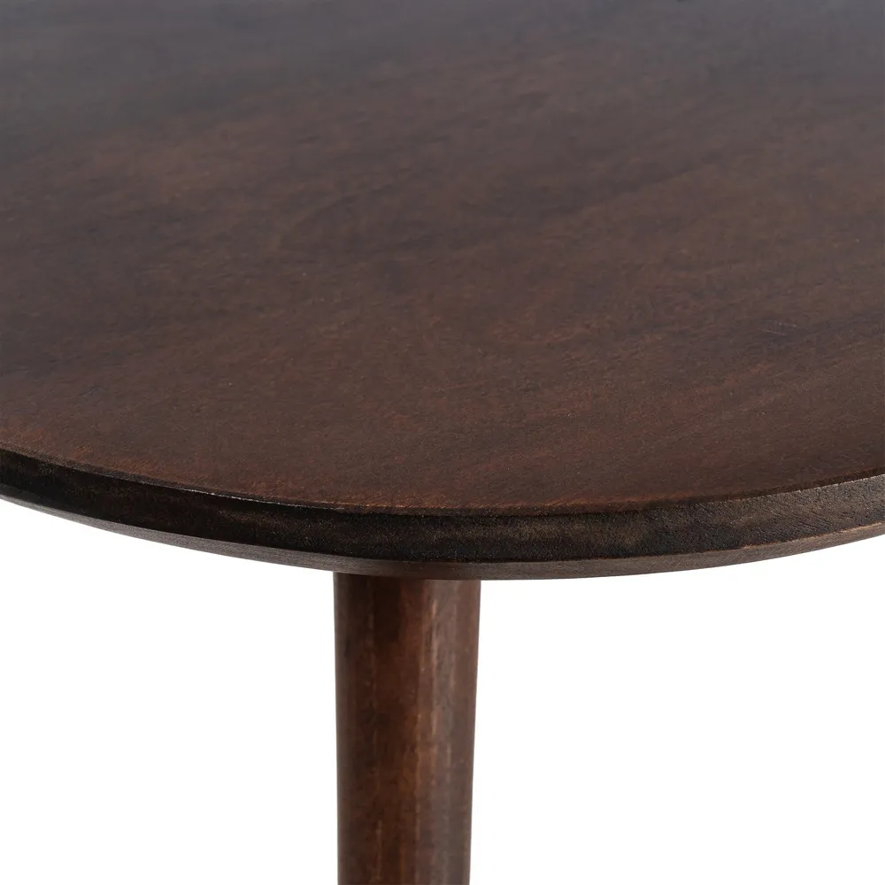 Măsuță laterală pătrată din lemn de mango maro închis cu colțuri rotunjite [3]