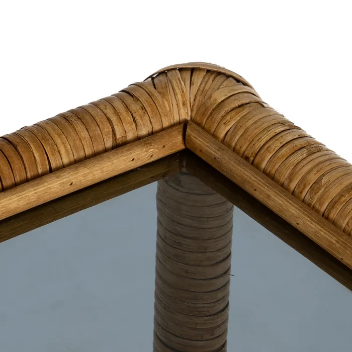 Masuta laterala ratan sticla|Mobilier natural decorativ [4]