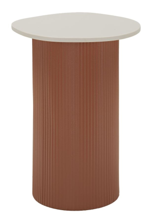 Mobilier - Masuta laterala rosu alb din metal si marmura artificiala pentru living