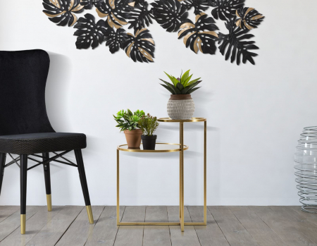 Masuta laterala rotunda 2 nivele stil glamour CreativDeco [5]