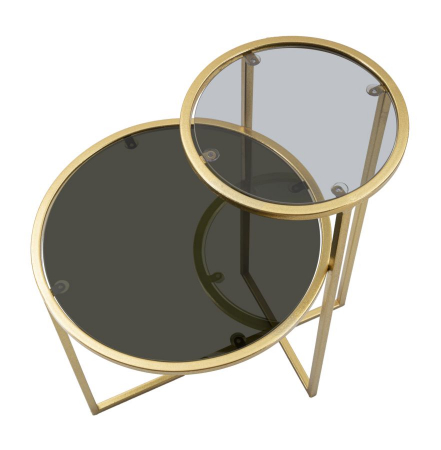 Masuta laterala rotunda 2 nivele stil glamour CreativDeco [2]