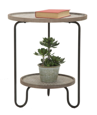 Masuta laterala Arex 2 rafturi stil rustic boho CreativDeco [2]