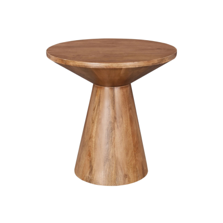 Mobilier - Măsuță laterală rotundă din lemn de mango cu două conuri