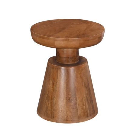 Mobilier - Măsuță laterală rotundă din lemn de mango în formă de pion