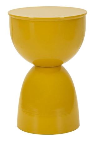 Mobilier - Masuta laterala rotunda metal mustar lucios 31x46 cm