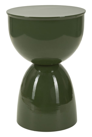 Mobilier - Masuta laterala rotunda metal verde inchis lucios 31x46 cm