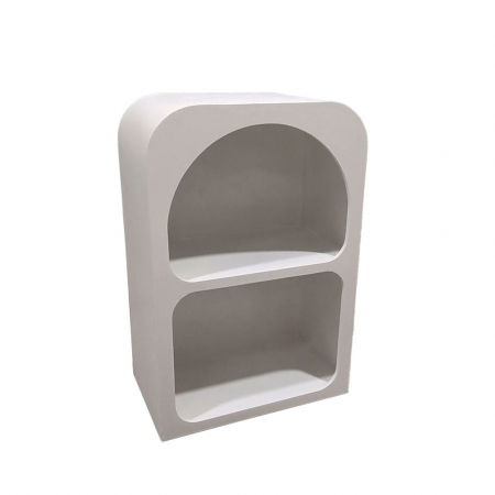 Masute Laterale - Măsuță albă sculpturală cu rafturi arcuite Tinos