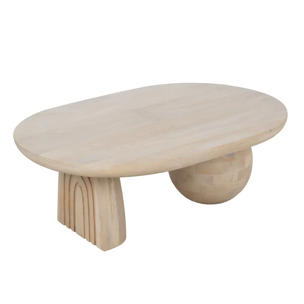 Masute Cafea - Masuta living Batel, lemn mango alb - creativdeco.ro