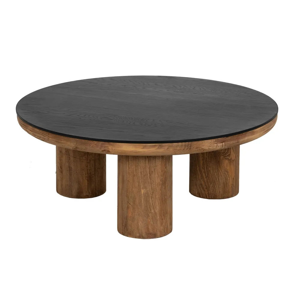 Masute Cafea - Masuta Living Careras, Lemn Natural Negru - CreativDeco.ro