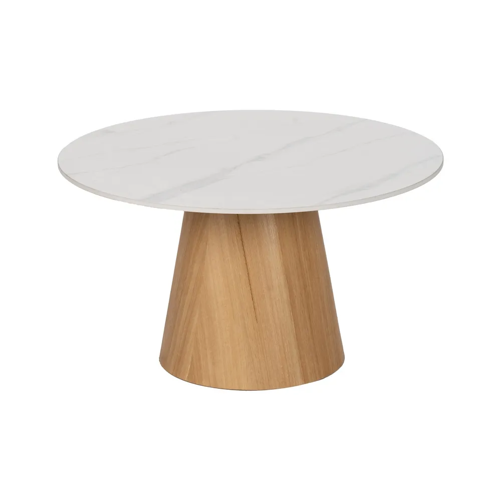 Masute Cafea - Masuta Living Ceramica Metal, Alb Natural - CreativDeco.ro