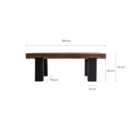 Masuta living coloniala lemn reciclat|Masute autentice [4]