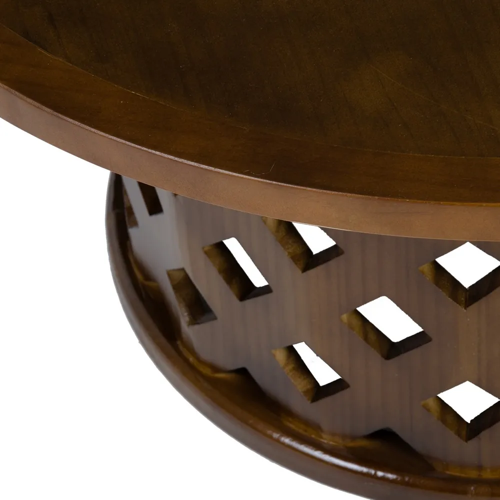 Masuta living rotunda maro, lemn brad MDF [3]