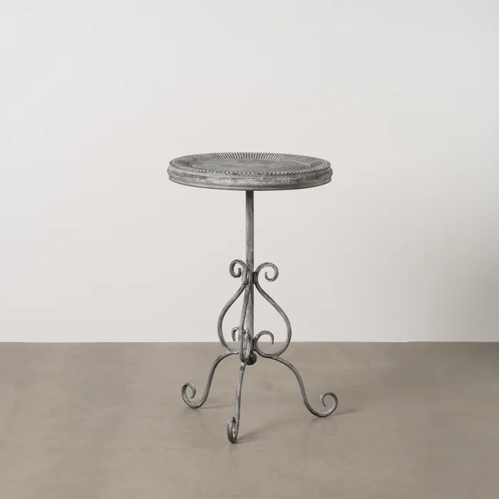 Vintage argintiu - Măsuță metalică clasică|Mobilier decorativ elegant