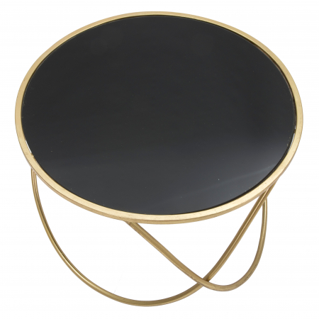 Masuta rotunda aurie cu blat negru Ring [2]