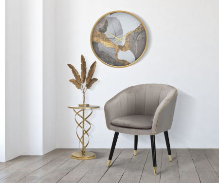 Masuta rotunda glamour cu blat sticla CreativDeco [1]