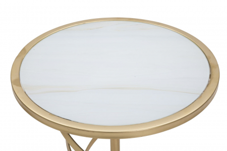 Masuta rotunda glamour cu blat sticla CreativDeco [3]
