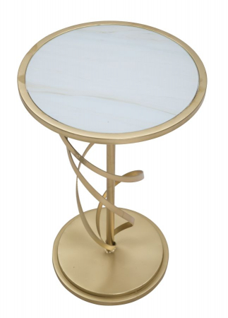 Masuta rotunda glamour cu blat sticla CreativDeco [2]