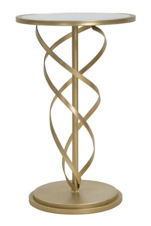 Masute Laterale - Masuta rotunda glamour cu blat sticla CreativDeco