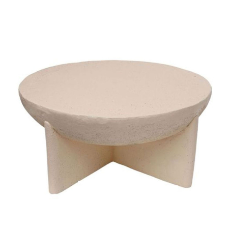 Mobilier - Măsuță rotundă de cafea din MgO crem cu bază în formă de X