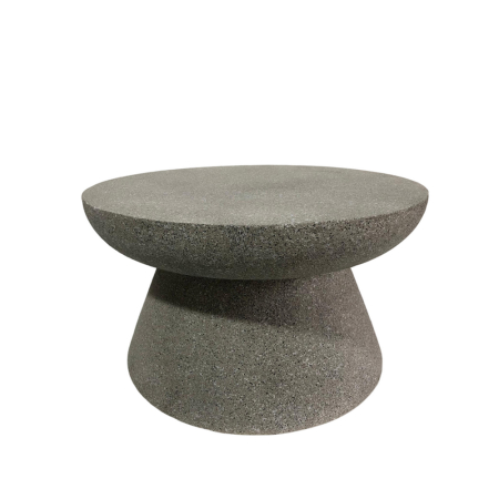 Mobilier - Măsuță rotundă de cafea din MgO gri cu textură minerală