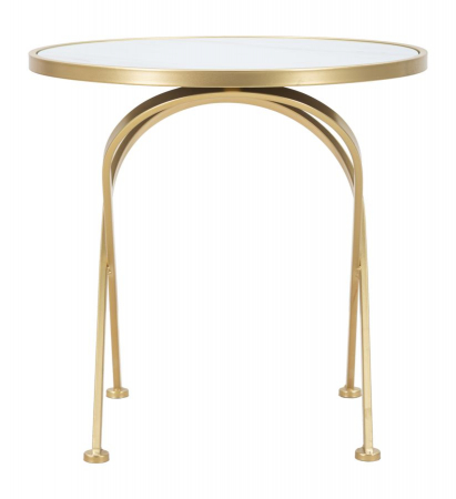 Masuta rotunda Glam cu blat de sticla marmorata CreativDeco [5]