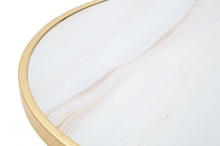 Masuta rotunda Glam cu blat de sticla marmorata CreativDeco [1]