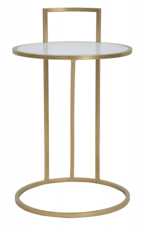 Masuta rotunda pentru spatii mici cu blat marmorat CreativDeco [1]