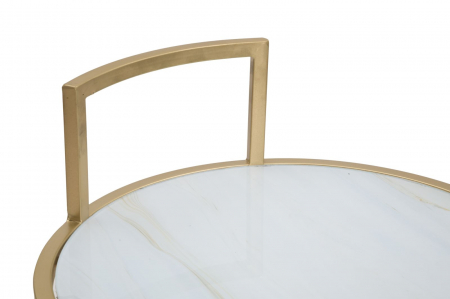 Masuta rotunda pentru spatii mici cu blat marmorat CreativDeco [5]