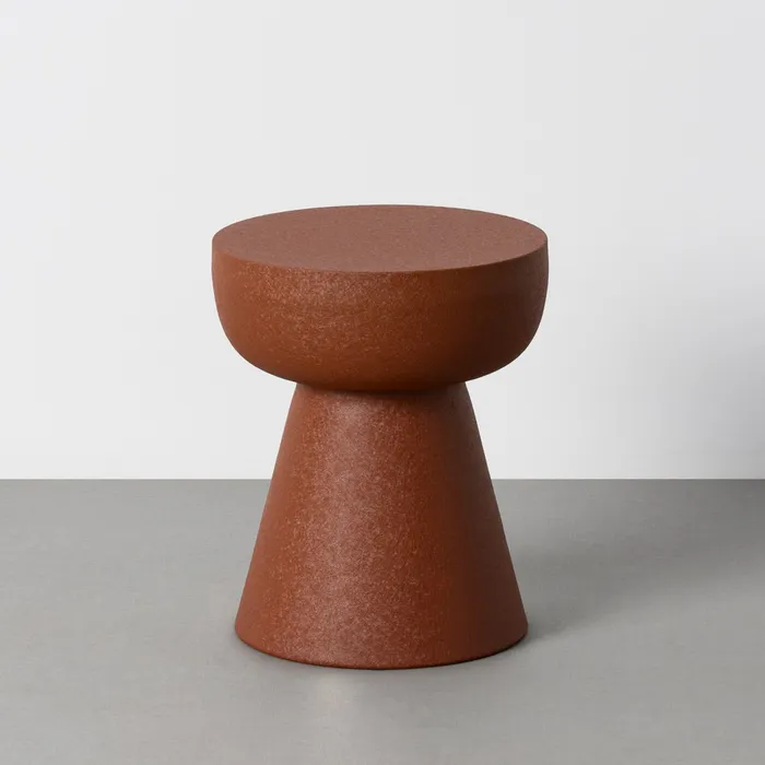 Mobilier - Măsuță sculpturală cărămizie din metal mat