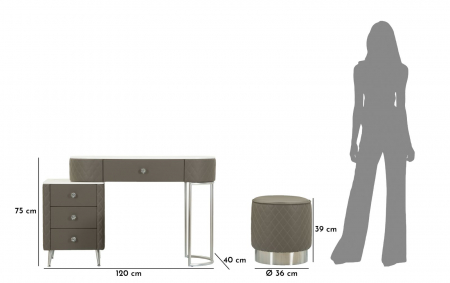 Masa de toaleta gri moderna | Mobilier functional CreativDeco [11]