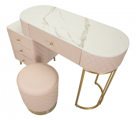 Masa de toaleta roz cu sertare | Mobilier feminin CreativDeco [2]