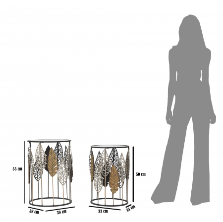 Set 2 Masute rotunda design organic Foglie | creativdeco [6]