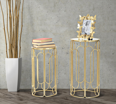 Masute aurii rotunde cu oglinda Arty | creativdeco.ro [1]