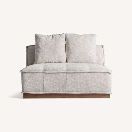 Canapele Exterior - Modul central canapea modulară exterior HoReCa din aluminiu maro cu stofă bej