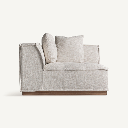 Canapele Exterior - Modul colț canapea modulară exterior HoReCa din aluminiu maro cu stofă bej