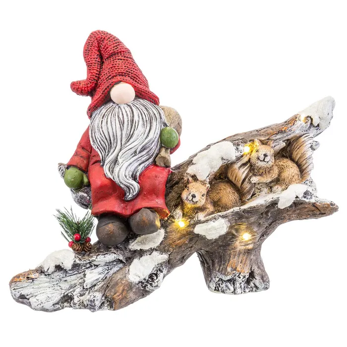 Moș Crăciun pe buturugă luminoasă magnezie Crăciun|Decoruri festive de poveste Obiecte decorative - Moș Crăciun pe buturugă luminoasă magnezie Crăciun|Decoruri festive de poveste