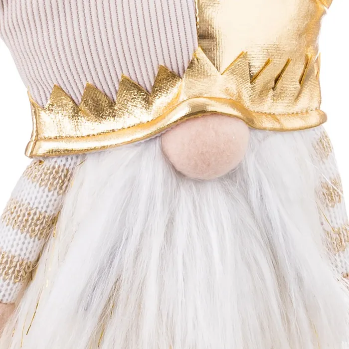Moș Crăciun auriu șezând Crăciun|Decoruri festive strălucitoare [1]